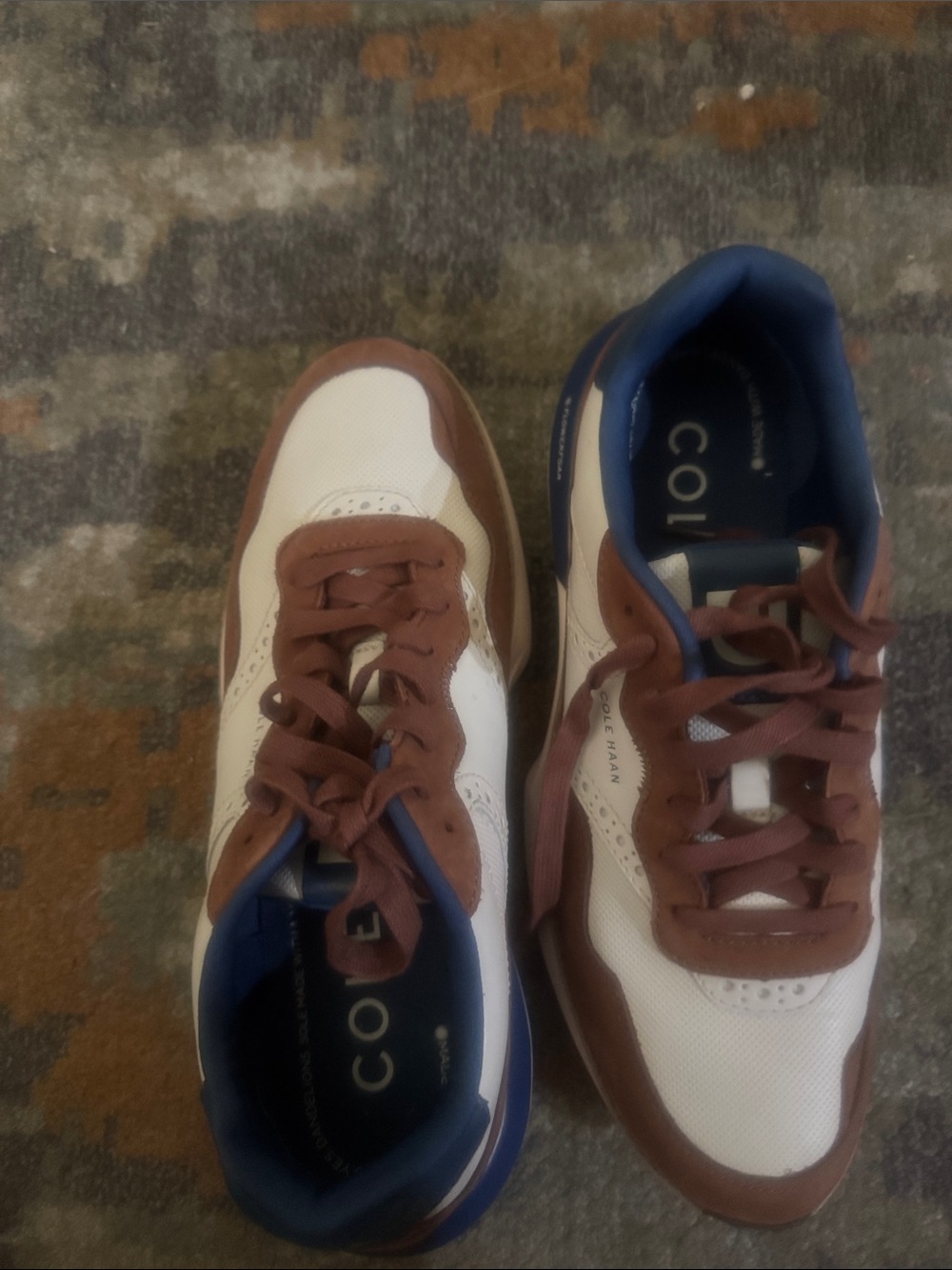 Cole Haan White, Brown & Navy Men's Sneakers